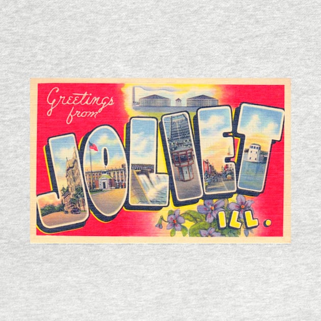 Greetings from Joliet, Illinois - Vintage Large Letter Postcard by Naves